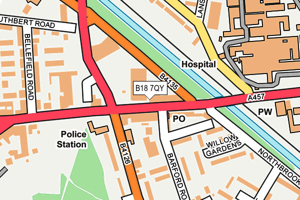 B18 7QY map - OS OpenMap – Local (Ordnance Survey) B18 7QY map - OS OpenMap – Local (Ordnance Survey)
