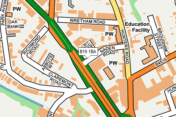 B19 1BA map - OS OpenMap – Local (Ordnance Survey) B19 1BA map - OS OpenMap – Local (Ordnance Survey)