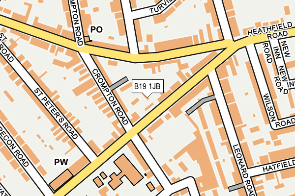 B19 1JB map - OS OpenMap – Local (Ordnance Survey)