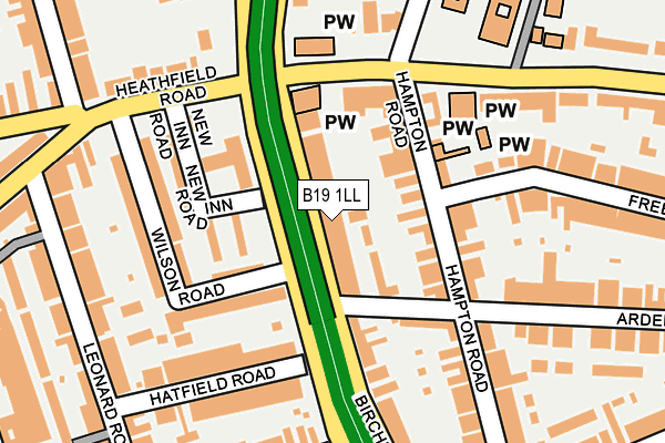 B19 1LL map - OS OpenMap – Local (Ordnance Survey) B19 1LL map - OS OpenMap – Local (Ordnance Survey)