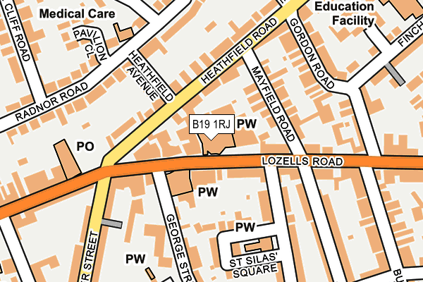 B19 1RJ map - OS OpenMap – Local (Ordnance Survey) B19 1RJ map - OS OpenMap – Local (Ordnance Survey)