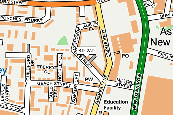 B19 2AD map - OS OpenMap – Local (Ordnance Survey) B19 2AD map - OS OpenMap – Local (Ordnance Survey)