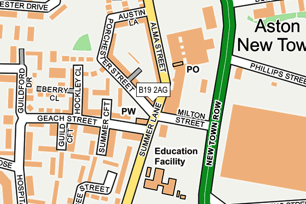 B19 2AG map - OS OpenMap – Local (Ordnance Survey) B19 2AG map - OS OpenMap – Local (Ordnance Survey)