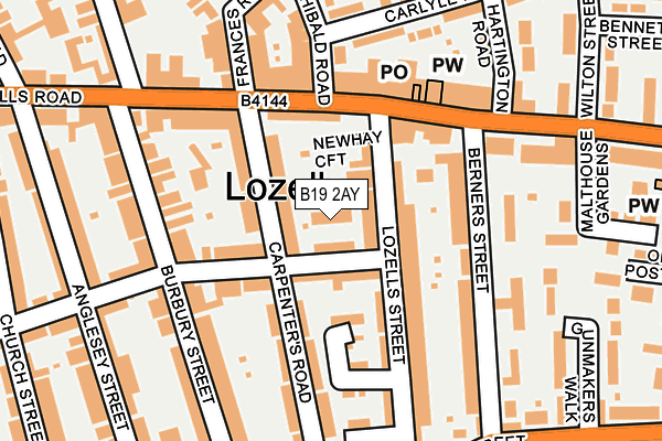 B19 2AY map - OS OpenMap – Local (Ordnance Survey) B19 2AY map - OS OpenMap – Local (Ordnance Survey)
