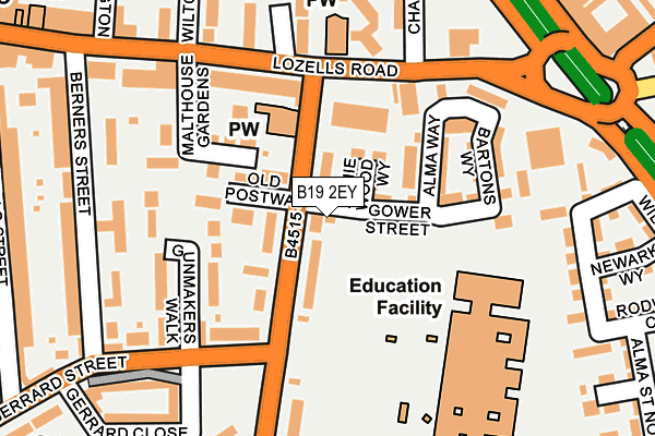 B19 2EY map - OS OpenMap – Local (Ordnance Survey) B19 2EY map - OS OpenMap – Local (Ordnance Survey)