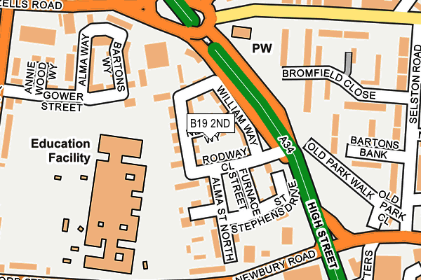 B19 2ND map - OS OpenMap – Local (Ordnance Survey) B19 2ND map - OS OpenMap – Local (Ordnance Survey)