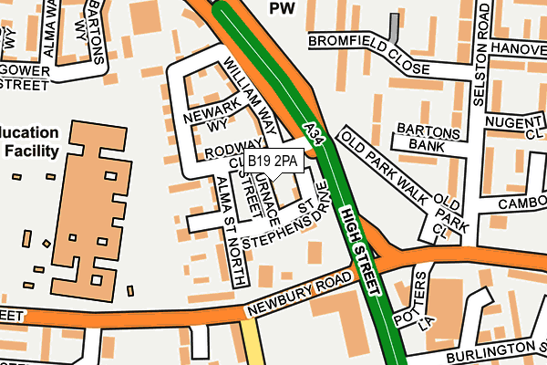 B19 2PA map - OS OpenMap – Local (Ordnance Survey) B19 2PA map - OS OpenMap – Local (Ordnance Survey)