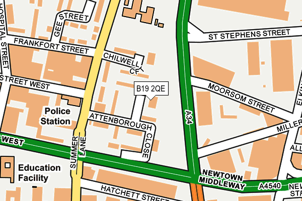 B19 2QE map - OS OpenMap – Local (Ordnance Survey) B19 2QE map - OS OpenMap – Local (Ordnance Survey)