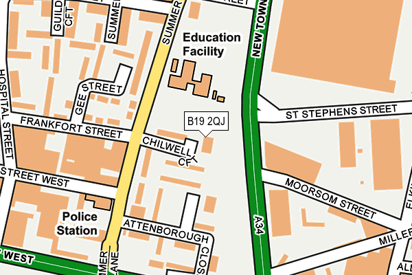 B19 2QJ map - OS OpenMap – Local (Ordnance Survey) B19 2QJ map - OS OpenMap – Local (Ordnance Survey)