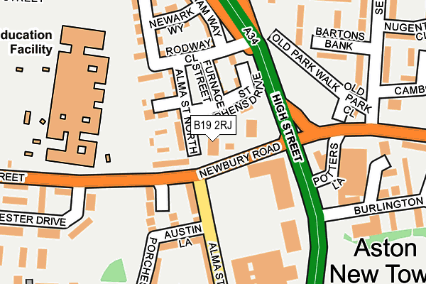 B19 2RJ map - OS OpenMap – Local (Ordnance Survey) B19 2RJ map - OS OpenMap – Local (Ordnance Survey)