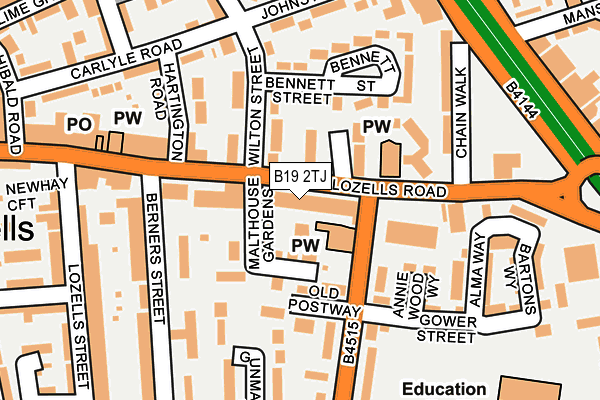 B19 2TJ map - OS OpenMap – Local (Ordnance Survey) B19 2TJ map - OS OpenMap – Local (Ordnance Survey)