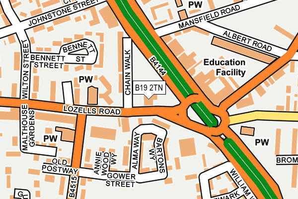 B19 2TN map - OS OpenMap – Local (Ordnance Survey) B19 2TN map - OS OpenMap – Local (Ordnance Survey)