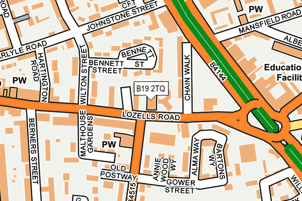 B19 2TQ map - OS OpenMap – Local (Ordnance Survey) B19 2TQ map - OS OpenMap – Local (Ordnance Survey)