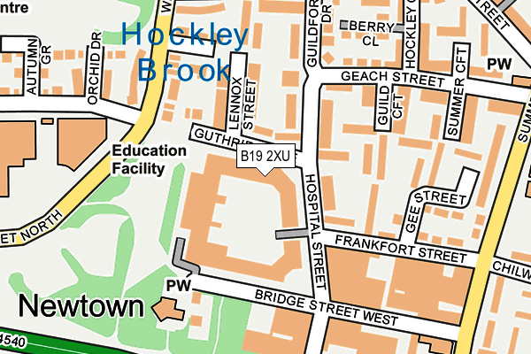 B19 2XU map - OS OpenMap – Local (Ordnance Survey)