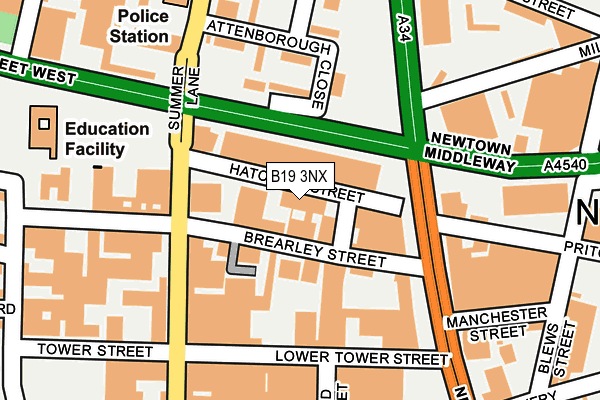 B19 3NX map - OS OpenMap – Local (Ordnance Survey) B19 3NX map - OS OpenMap – Local (Ordnance Survey)