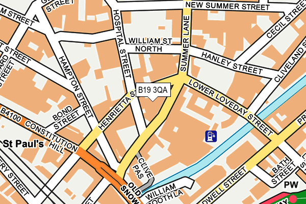 B19 3QA map - OS OpenMap – Local (Ordnance Survey)