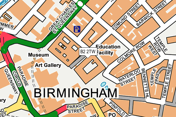 B2 2TW map - OS OpenMap – Local (Ordnance Survey) B2 2TW map - OS OpenMap – Local (Ordnance Survey)