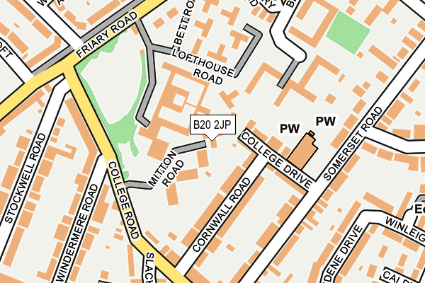 B20 2JP map - OS OpenMap – Local (Ordnance Survey) B20 2JP map - OS OpenMap – Local (Ordnance Survey)