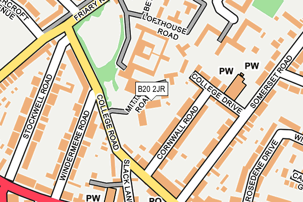 B20 2JR map - OS OpenMap – Local (Ordnance Survey) B20 2JR map - OS OpenMap – Local (Ordnance Survey)