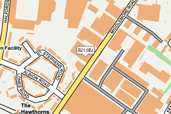 B21 0BJ map - OS OpenMap – Local (Ordnance Survey) B21 0BJ map - OS OpenMap – Local (Ordnance Survey)