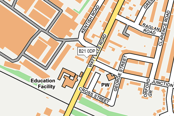 B21 0DP map - OS OpenMap – Local (Ordnance Survey)