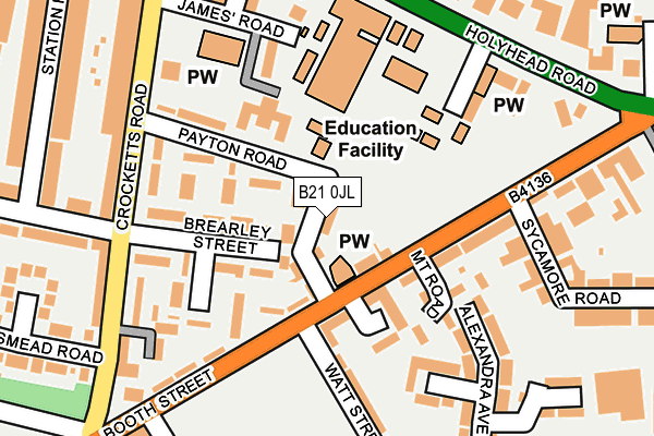 B21 0JL map - OS OpenMap – Local (Ordnance Survey) B21 0JL map - OS OpenMap – Local (Ordnance Survey)