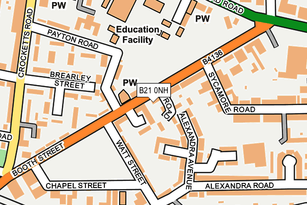 B21 0NH map - OS OpenMap – Local (Ordnance Survey) B21 0NH map - OS OpenMap – Local (Ordnance Survey)