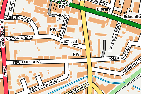 B21 0SB map - OS OpenMap – Local (Ordnance Survey) B21 0SB map - OS OpenMap – Local (Ordnance Survey)