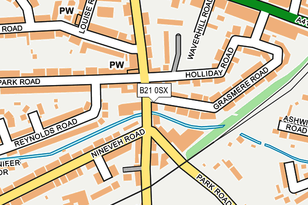 B21 0SX map - OS OpenMap – Local (Ordnance Survey) B21 0SX map - OS OpenMap – Local (Ordnance Survey)