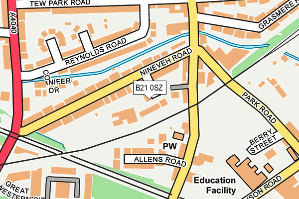 B21 0SZ map - OS OpenMap – Local (Ordnance Survey) B21 0SZ map - OS OpenMap – Local (Ordnance Survey)