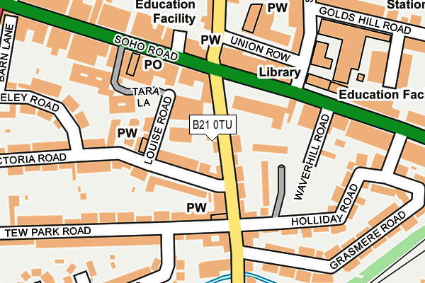 B21 0TU map - OS OpenMap – Local (Ordnance Survey) B21 0TU map - OS OpenMap – Local (Ordnance Survey)