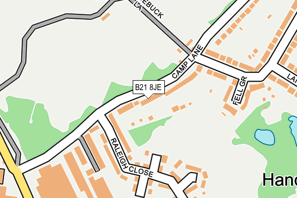B21 8JE map - OS OpenMap – Local (Ordnance Survey) B21 8JE map - OS OpenMap – Local (Ordnance Survey)