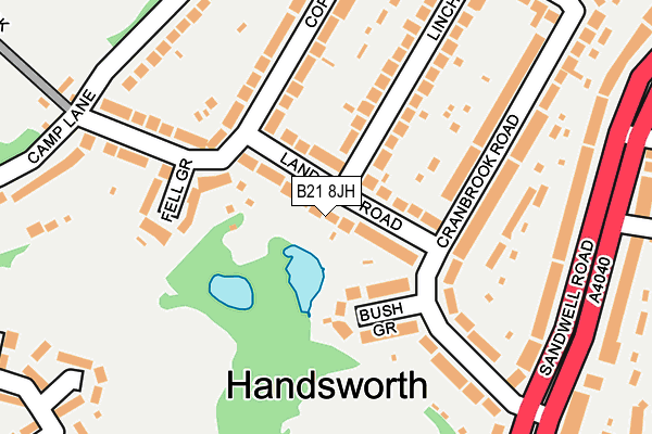 B21 8JH map - OS OpenMap – Local (Ordnance Survey) B21 8JH map - OS OpenMap – Local (Ordnance Survey)