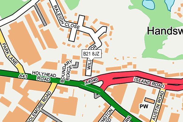 B21 8JZ map - OS OpenMap – Local (Ordnance Survey) B21 8JZ map - OS OpenMap – Local (Ordnance Survey)