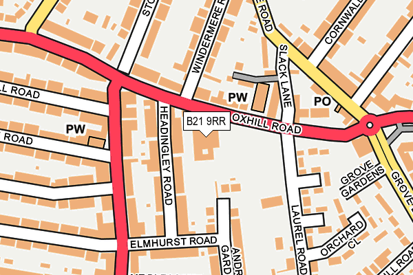 B21 9RR map - OS OpenMap – Local (Ordnance Survey) B21 9RR map - OS OpenMap – Local (Ordnance Survey)