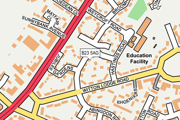 B23 5AG map - OS OpenMap – Local (Ordnance Survey) B23 5AG map - OS OpenMap – Local (Ordnance Survey)