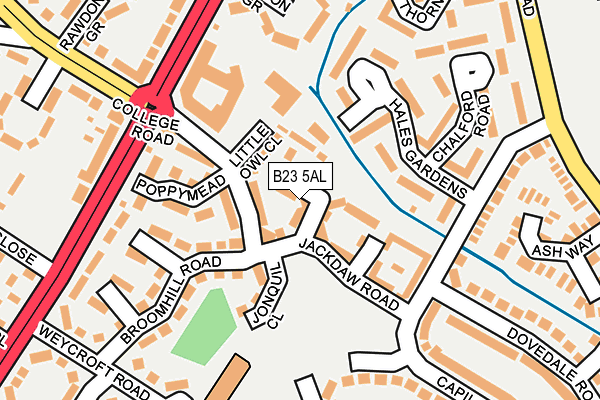 B23 5AL map - OS OpenMap – Local (Ordnance Survey) B23 5AL map - OS OpenMap – Local (Ordnance Survey)