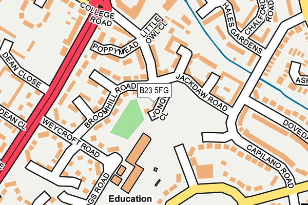 B23 5FG map - OS OpenMap – Local (Ordnance Survey) B23 5FG map - OS OpenMap – Local (Ordnance Survey)