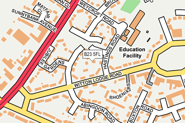 B23 5FL map - OS OpenMap – Local (Ordnance Survey) B23 5FL map - OS OpenMap – Local (Ordnance Survey)
