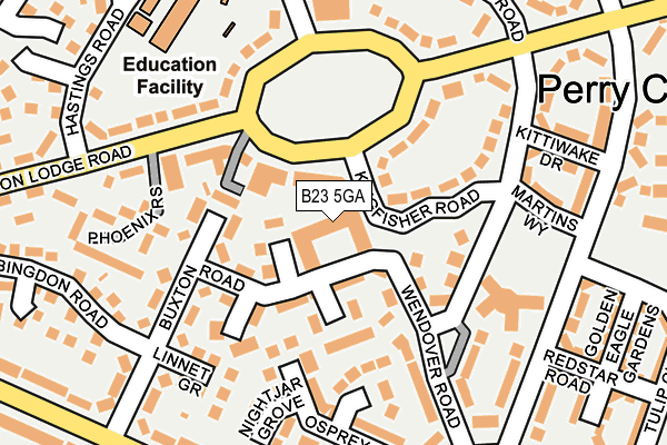 B23 5GA map - OS OpenMap – Local (Ordnance Survey) B23 5GA map - OS OpenMap – Local (Ordnance Survey)