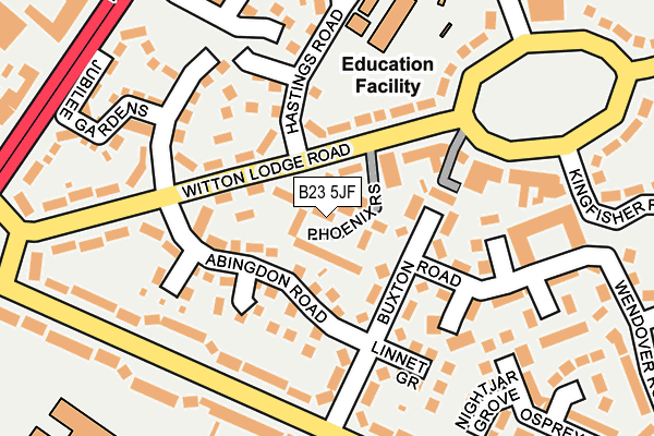 B23 5JF map - OS OpenMap – Local (Ordnance Survey) B23 5JF map - OS OpenMap – Local (Ordnance Survey)