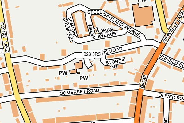 B23 5RS map - OS OpenMap – Local (Ordnance Survey) B23 5RS map - OS OpenMap – Local (Ordnance Survey)
