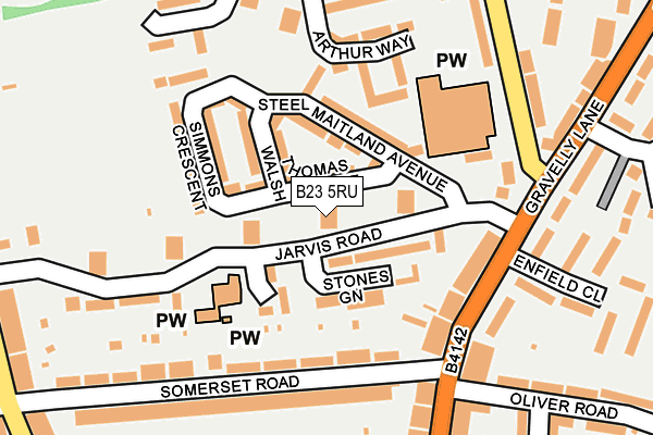 B23 5RU map - OS OpenMap – Local (Ordnance Survey) B23 5RU map - OS OpenMap – Local (Ordnance Survey)