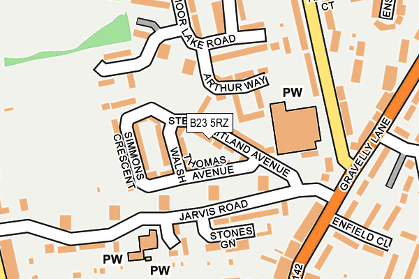 B23 5RZ map - OS OpenMap – Local (Ordnance Survey) B23 5RZ map - OS OpenMap – Local (Ordnance Survey)