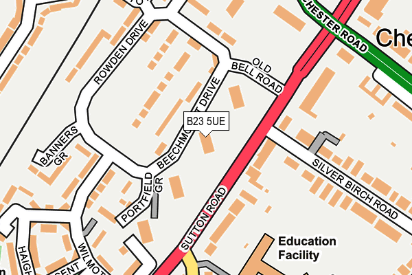 B23 5UE map - OS OpenMap – Local (Ordnance Survey) B23 5UE map - OS OpenMap – Local (Ordnance Survey)