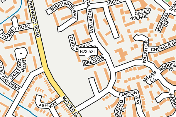 B23 5XL map - OS OpenMap – Local (Ordnance Survey) B23 5XL map - OS OpenMap – Local (Ordnance Survey)