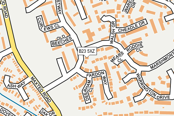 B23 5XZ map - OS OpenMap – Local (Ordnance Survey) B23 5XZ map - OS OpenMap – Local (Ordnance Survey)