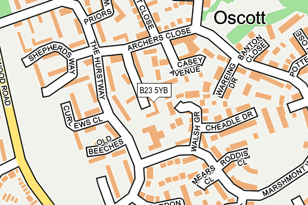 B23 5YB map - OS OpenMap – Local (Ordnance Survey) B23 5YB map - OS OpenMap – Local (Ordnance Survey)