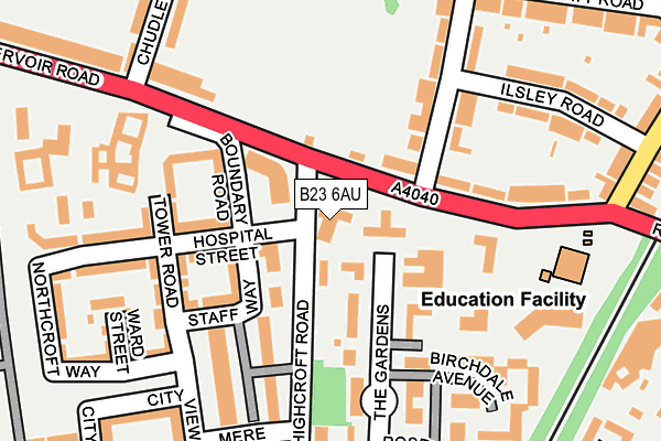 B23 6AU map - OS OpenMap – Local (Ordnance Survey) B23 6AU map - OS OpenMap – Local (Ordnance Survey)