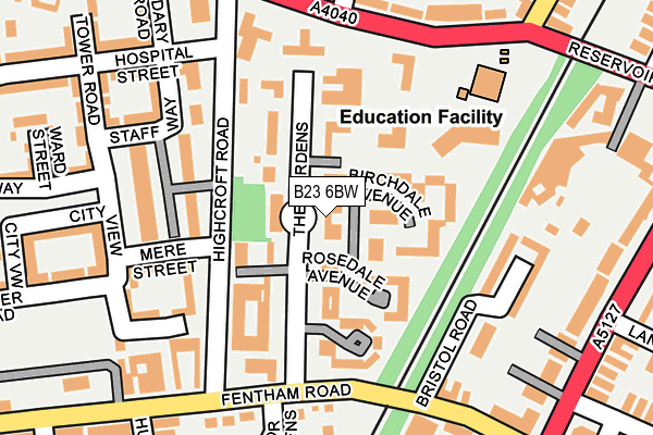 B23 6BW map - OS OpenMap – Local (Ordnance Survey) B23 6BW map - OS OpenMap – Local (Ordnance Survey)